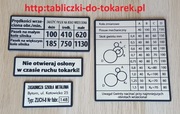 Tokarka ZUCH Tabliczka Tabliczki Tabela Gwintów