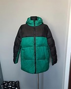 Kurtka zimowa ASOS 36 zielona czarna z kapturem z kieszeniami 