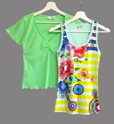 Zestaw 2szt bluzek zielonych bawełnianych Bonprix XXS/XS Cosmoda S/M