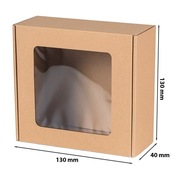 Pudełko Z Okienkiem Karton Fasonowy 13x13x4 130x130x40 Prezentowe Naturalne