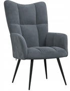 Fotel ciemno szary materia aksamit NOWY