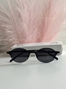 HIT Okulary przeciwsłoneczne owalne czarne slim unisex UV400