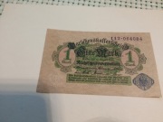 1Mark 1914r Niemcy Niebieski Stempel