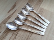 POSREBRZANE ŁYŻECZKI DO KAWY FILIŻANKI GRAWER INDIE