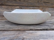 Umywalka nablatowa biała nowoczesna, minimalizm, struktura baranka, łódka