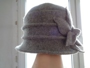 Piękny kapelusz damski szary 100% wełna obwód głowy 56-60 cm