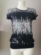 T-shirt z cekinami XS/S 