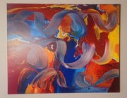 Obraz na płótnie 100x80cm, abstrakcja, autor Teresy Kosakowska-Cholody