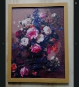 Piękny obraz przedstawiający kwiaty w wazonie