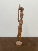 Stara Wysoka Afrykańska Figurka Drewniana Dekoracyjna