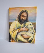 Obraz namalowany ręcznie, Dobry Pasterz