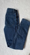 Zara spodnie jeansy rurki miękkie s ciemne wysoki stan modne