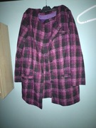 dłuższy żakier+spódnica w kratę 