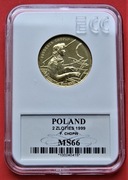 2 Złote  1999 r -   Fryderyk   Chopin       GCN   MS 66 !!