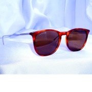 LACOSTE L879SPC okulary słoneczne bursztynowe srebrne celine gucci lv ysl