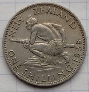 #1455 Nowa Zelandia 1 szyling 1958 ładna rzadka 