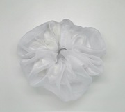 Gumka do włosów satyna organza biała 