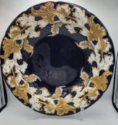 Patera Królewska Miśnia ok.1880r. Kobalt i zloto 30 cm