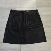 spódnica spódniczka skórzana czarna reserved z kieszeniami