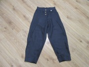 Smile Clothing granatowe spodnie wyższy stan 100% len jak nowe_ XS/S