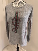 Sweter GUCCI styl | szary z aplikacją węża | efektowny | S/M