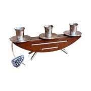 Art deco space age świecznik platerowany Jrus Metall, Niemcy lata 60.