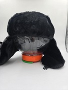 Czapka zimowa z nausznikami ocieplana szara z maską na twarz