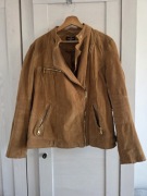Kurtka zamszowa ,100% skóry naturalnej , karmelowa , jasny brąz , c&a