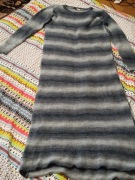 Sukienka Zara z dzianiny w paski z wełny i alpaki niebieski/szary M 38 