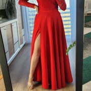 Czerwona długa maxi sukienka S.Moriss M/38