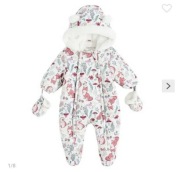 Cool Club, Kombinezon dziewczęcy z kapturem, ocieplany, biały r86