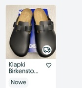 klapki Birkenstock Boston czarne skórzane