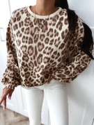 Bluza w cętki panterka model oversize 