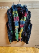 Kamizelka naturalne futro lis i szop