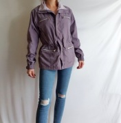 Kurtka Damska Fioletowa Vintage ze Ściągaczem Caldene S 36