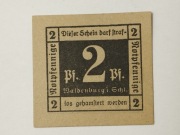 Notgeld Niemcy/Polska 2 Pfennig 1921r. Waldenburg/Wałbrzych-stan UNC-Rzadki