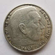 2 marki 1937 F  Niemcy III Rzesza Hindenburg Ładna