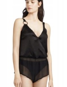 PASSIONATA satynowo/szyfonowe body/piżama M