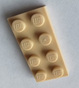 LEGO PŁYTKA 3020 2X4  PIASKOWA