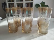 Wysokie, żółto-złote szklanki do zimnych napojów, cena za 1 szt.