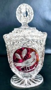 Bomboniera Cukiernica Rubinowe Medaliony Kryształ Niemcy 