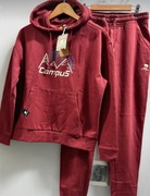 Nowy dres burgundowy Campus bluza z kapturem spodnie rozmiar M