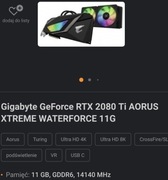 Rtx 2080 ti 11gb z oryginalnym blokiem wodnym