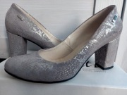 Półbuty czółenka szpilki zapato srebrny rozmiar 39