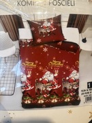 Komplet pościeli 140x200 świąteczna mikołaj renife