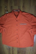 Koszula Enlision r. 4XL pomarańczowa męska poliester dł rękaw 