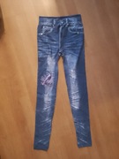 Legginsy imitacja jeansu z prawdziwymi dziurami 