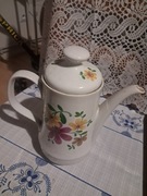 Duży stary Ładny porcelanowy dzbanek do kawy lub herbaty