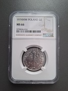 2 złote 1974 r. NGC MS 66