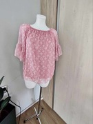 Nowa bluzka damska hiszpanka różowa falbanki lato rozmiar uniwersalny